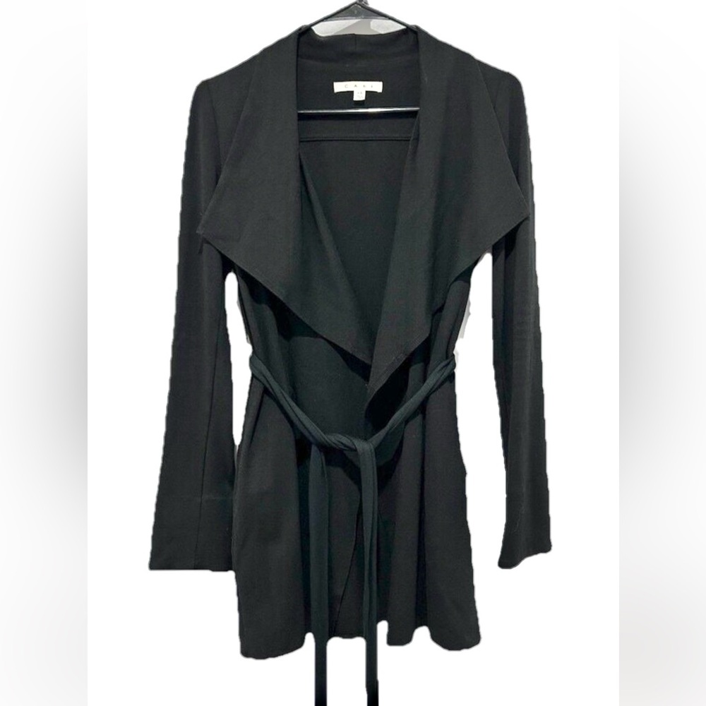CAbi Womens Black Academia Stretch Belted Cardigan Size S